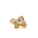 18K Yellow Gold Diamond ring D+/- 1.2cttw size 6.25