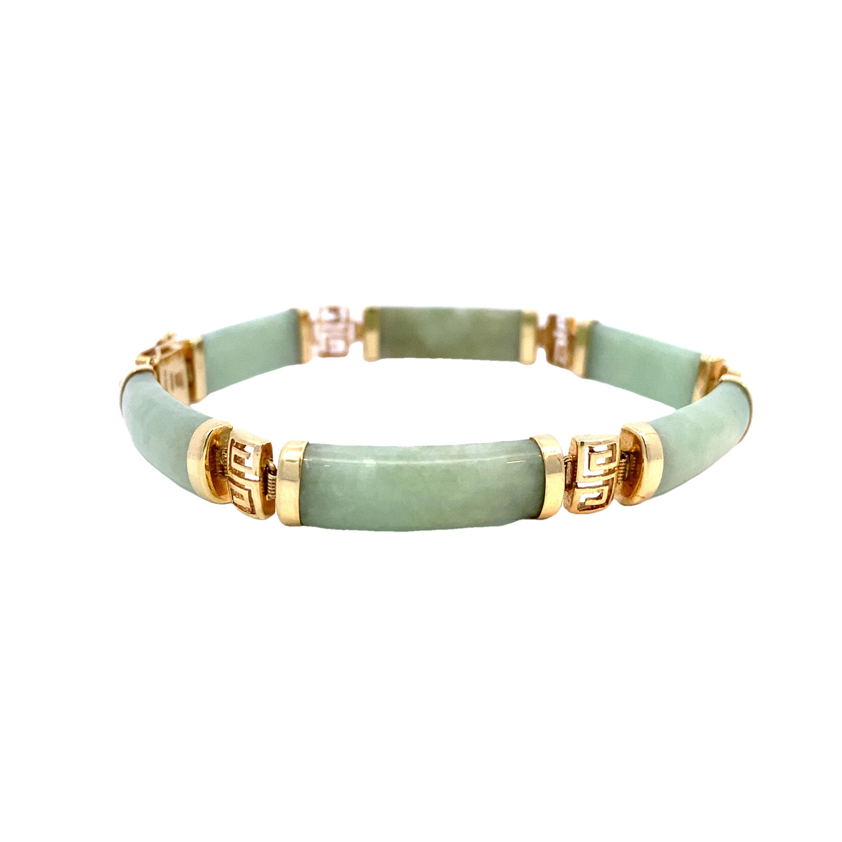 14K Yellow Gold Treated Jade Bracelet