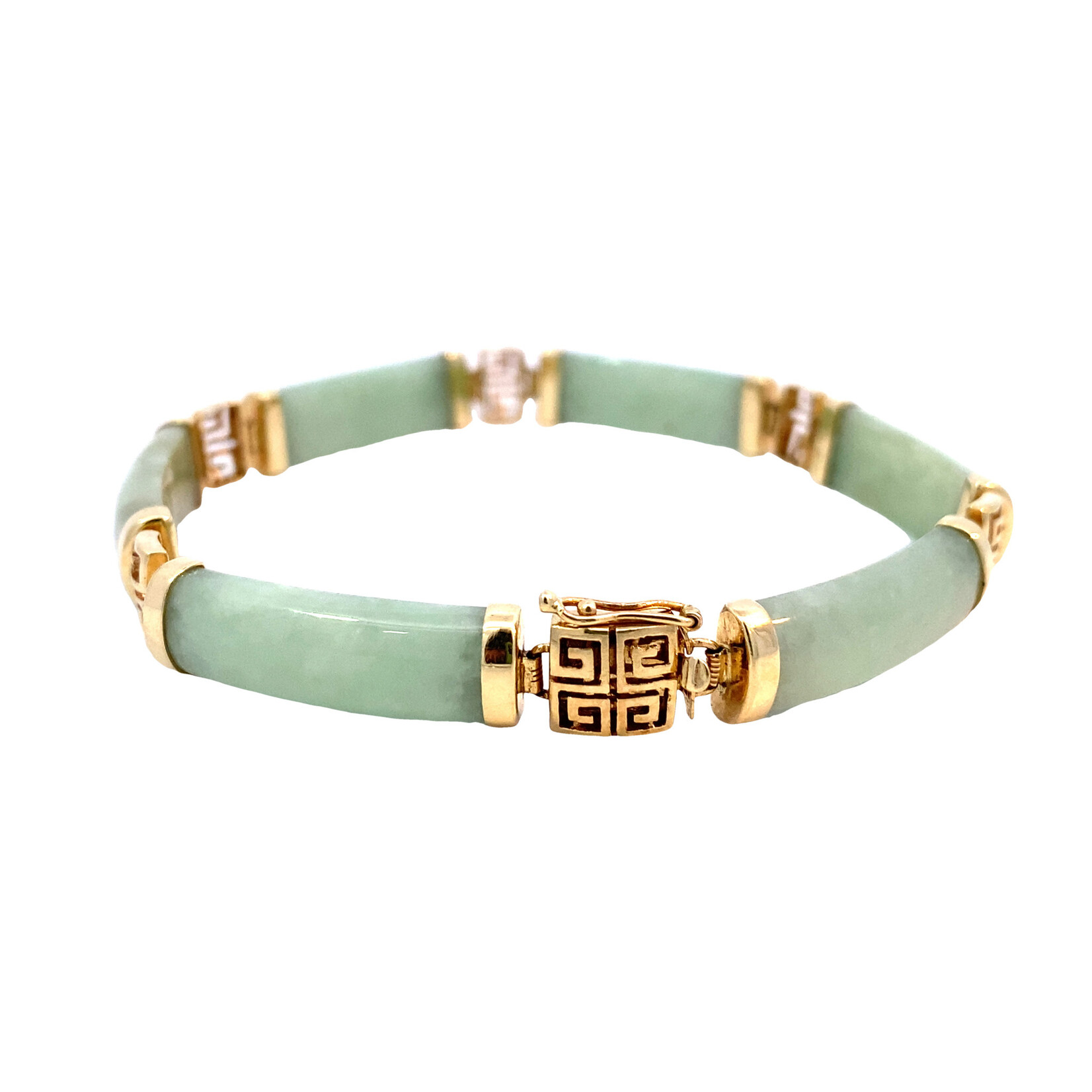 14K Yellow Gold Treated Jade bracelet
