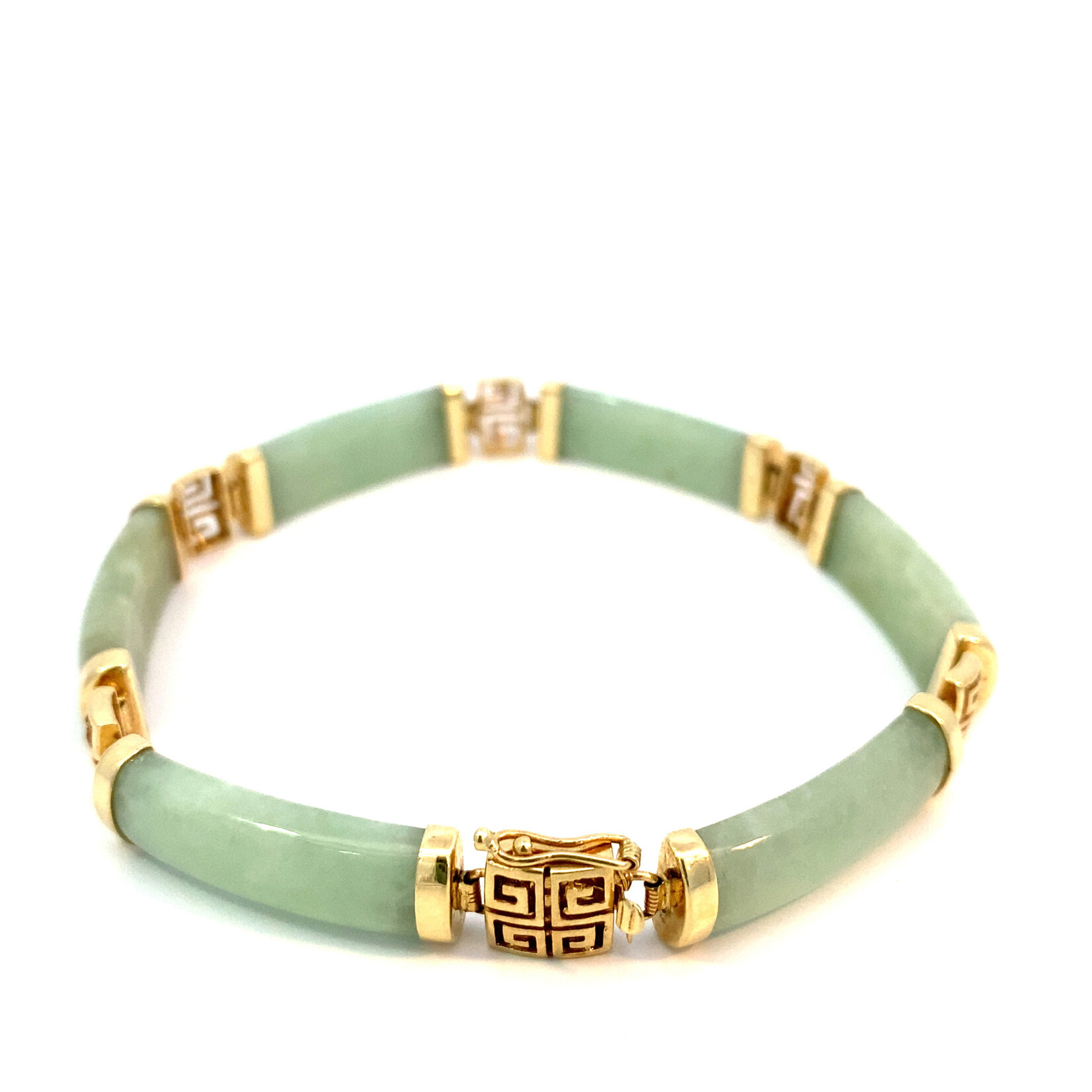 14K Yellow Gold Treated Jade bracelet