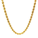 14K Yellow Gold Solid 18" 4mm Rope chain