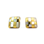 18K Yellow Gold Mother of Pearl Inlay Tiffany & Co earrings
