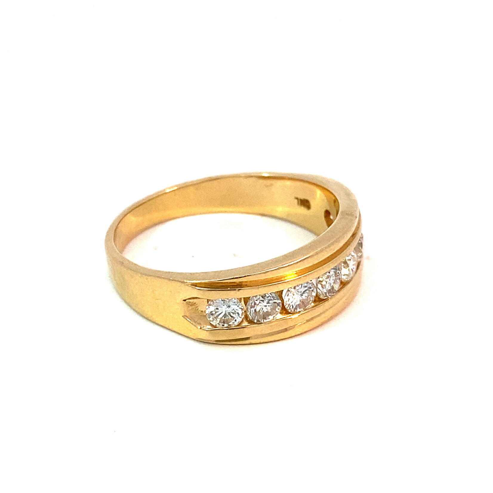 14K Yellow Gold Mens Diamond ring D+/-.90cttw size 10.5