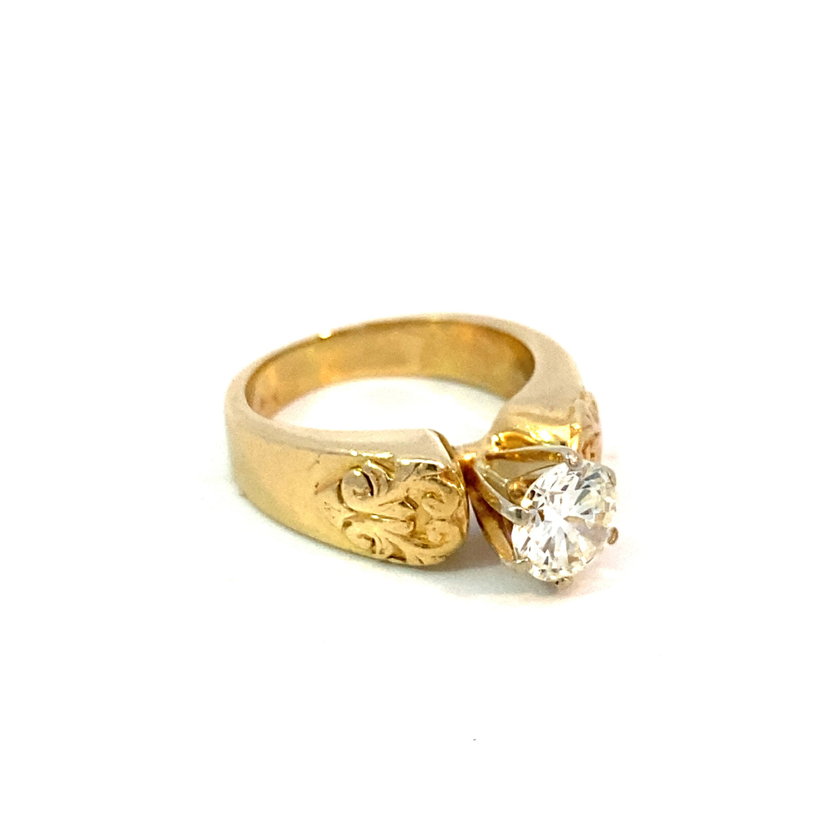 14K Yellow Gold Diamond Solitaire Ring 1ct VS1/H size 5.25