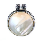 Sterling Silver 44mm Mother of Pearl Pendant
