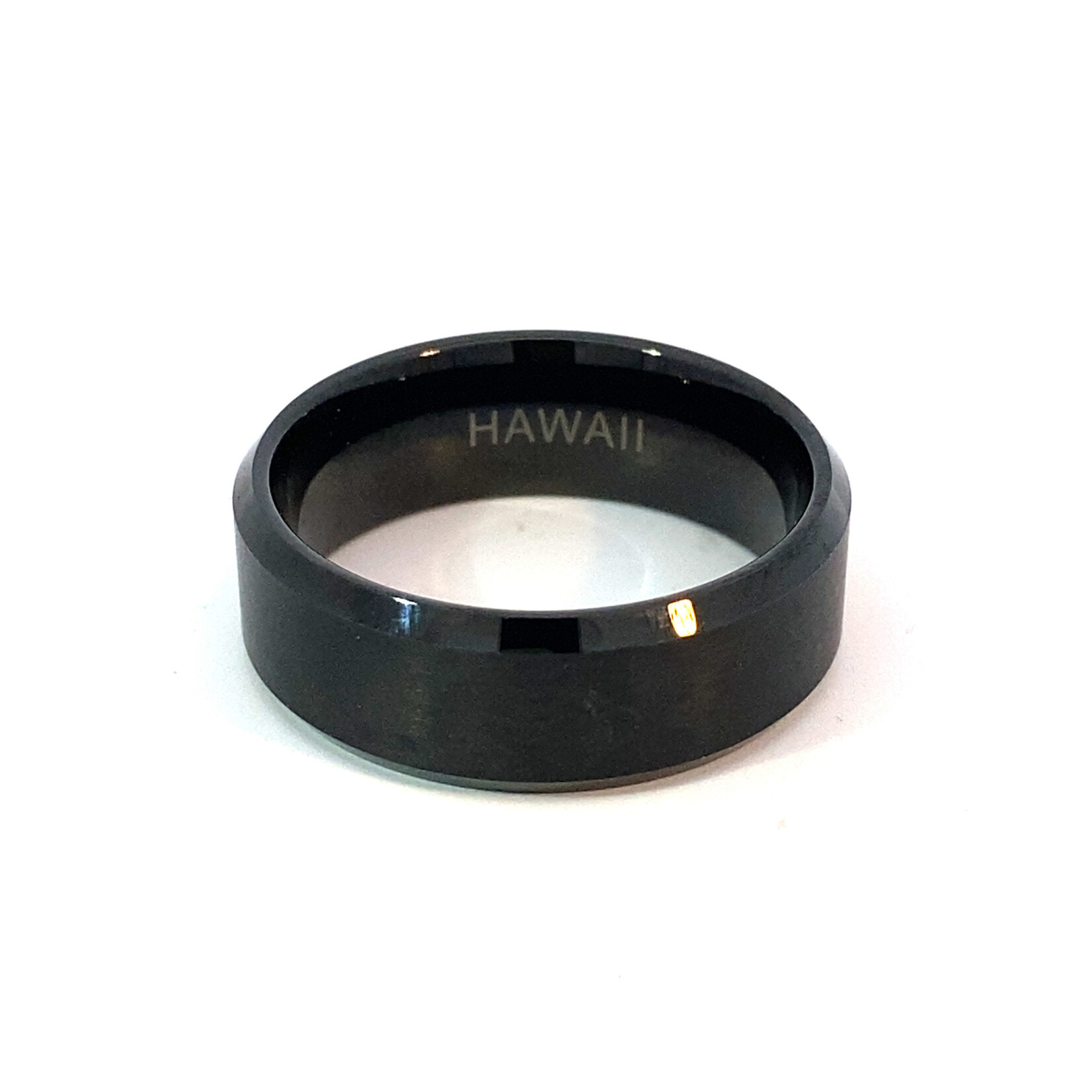 Tungsten 8mm Beveled-Edge ring size 10.5