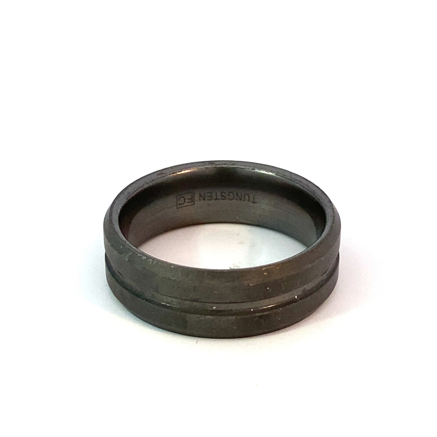 Tungsten 8mm Grooved-Edge ring size 11