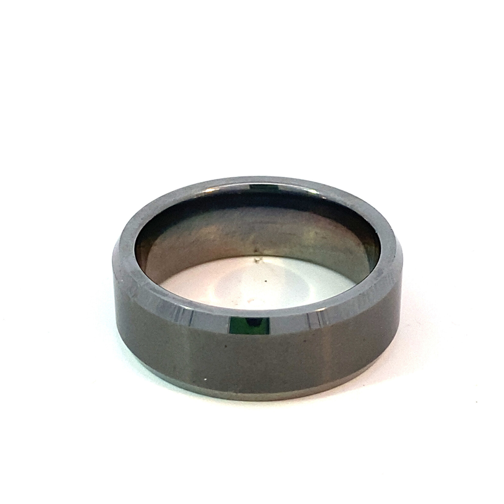 Tungsten 8mm Beveled edge ring size 10
