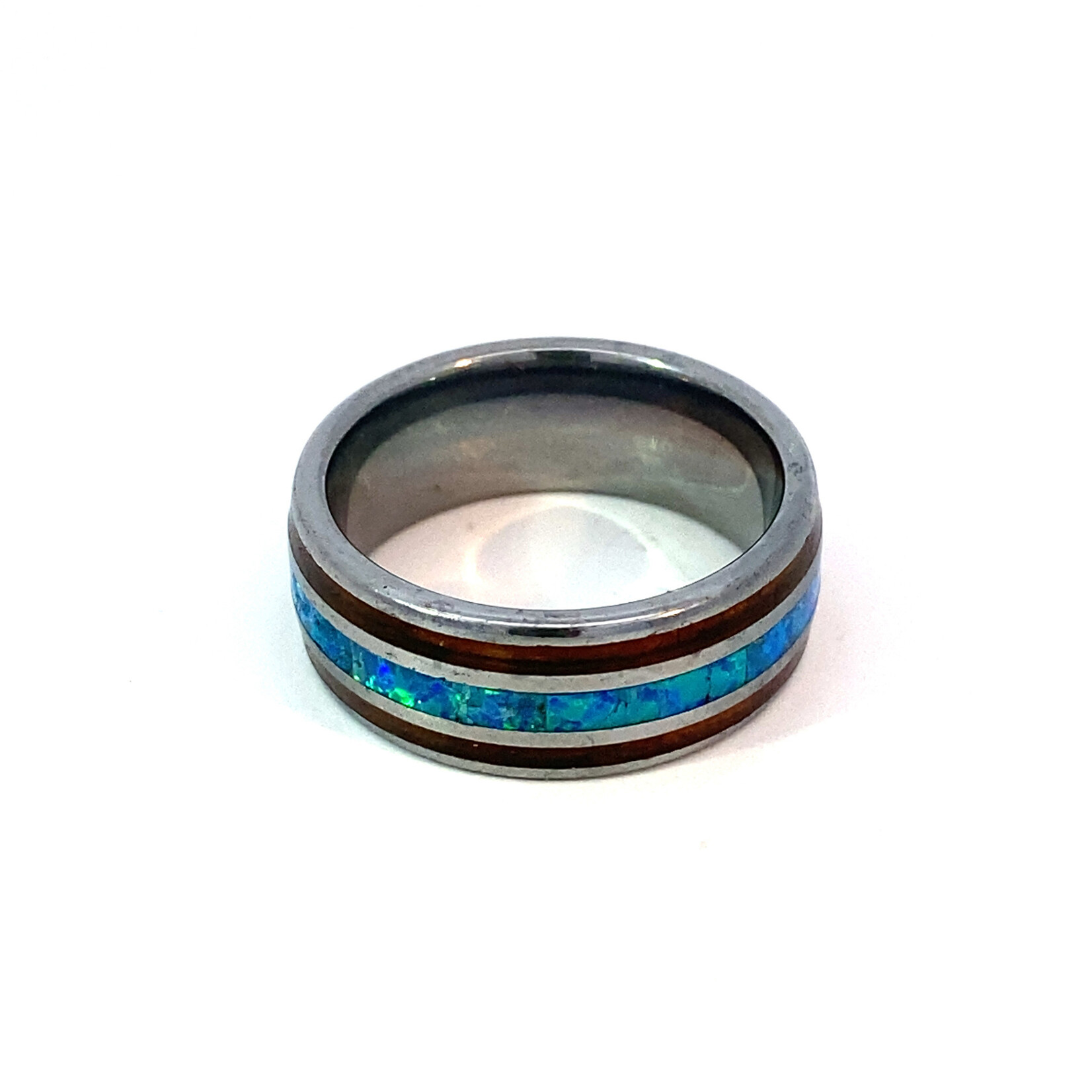 8mm Tungsten w/ Opal Wood Inlay size 8