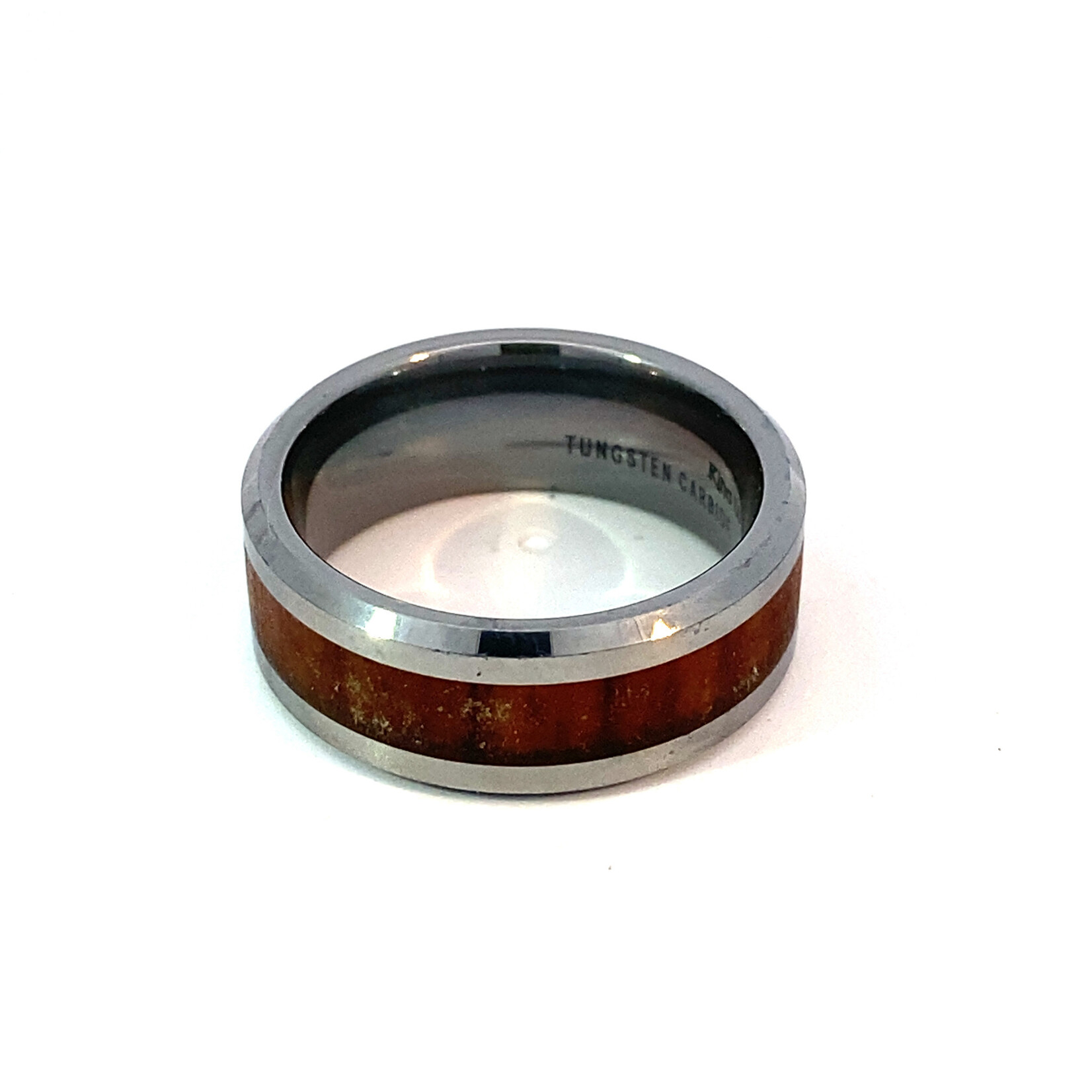 8mm Tungsten  Koa Inlay ring size 7.75