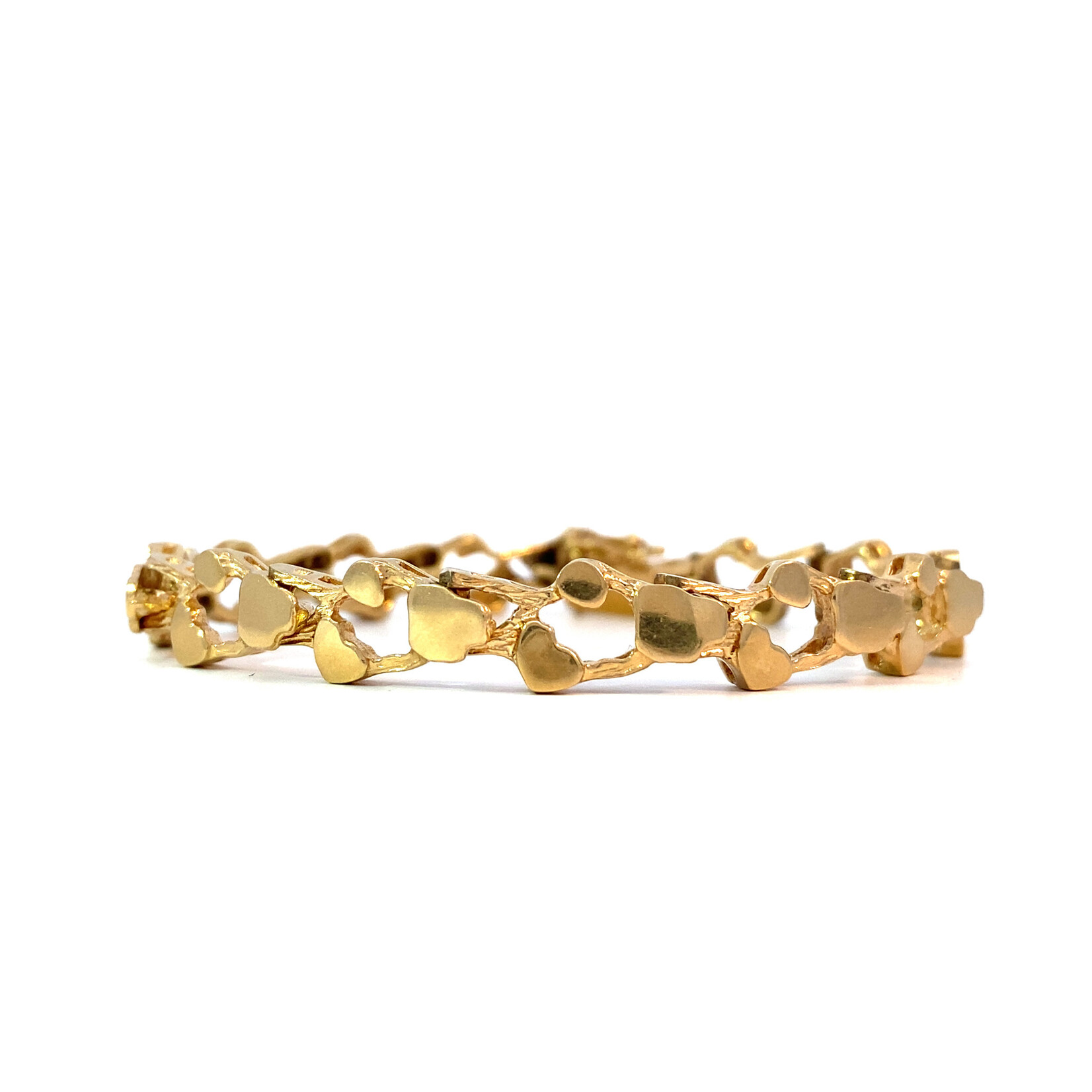 14K Yellow gold 7" Nugget link bracelet