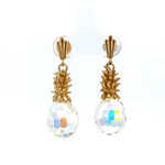 14K Yellow Gold Crystal Pineapple earrings