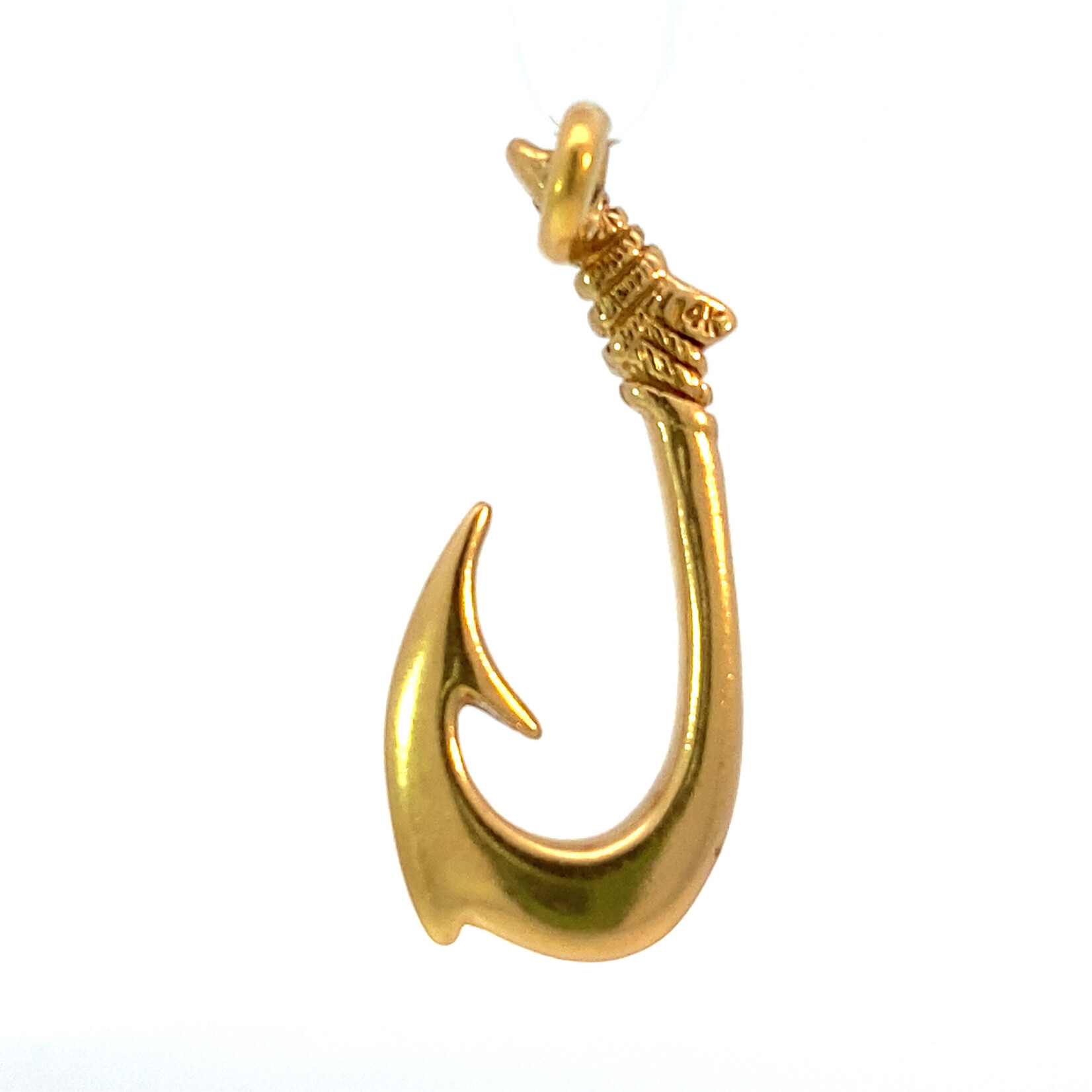 14K Yellow Gold Fish Hook Pendant