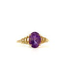 14K Yellow Gold Purple stone ring sz6