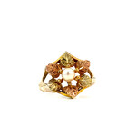 10K Yellow Gold Tricolor pearl ring sz7.25