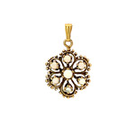 14K Yellow Gold "Opal" Flower pendant