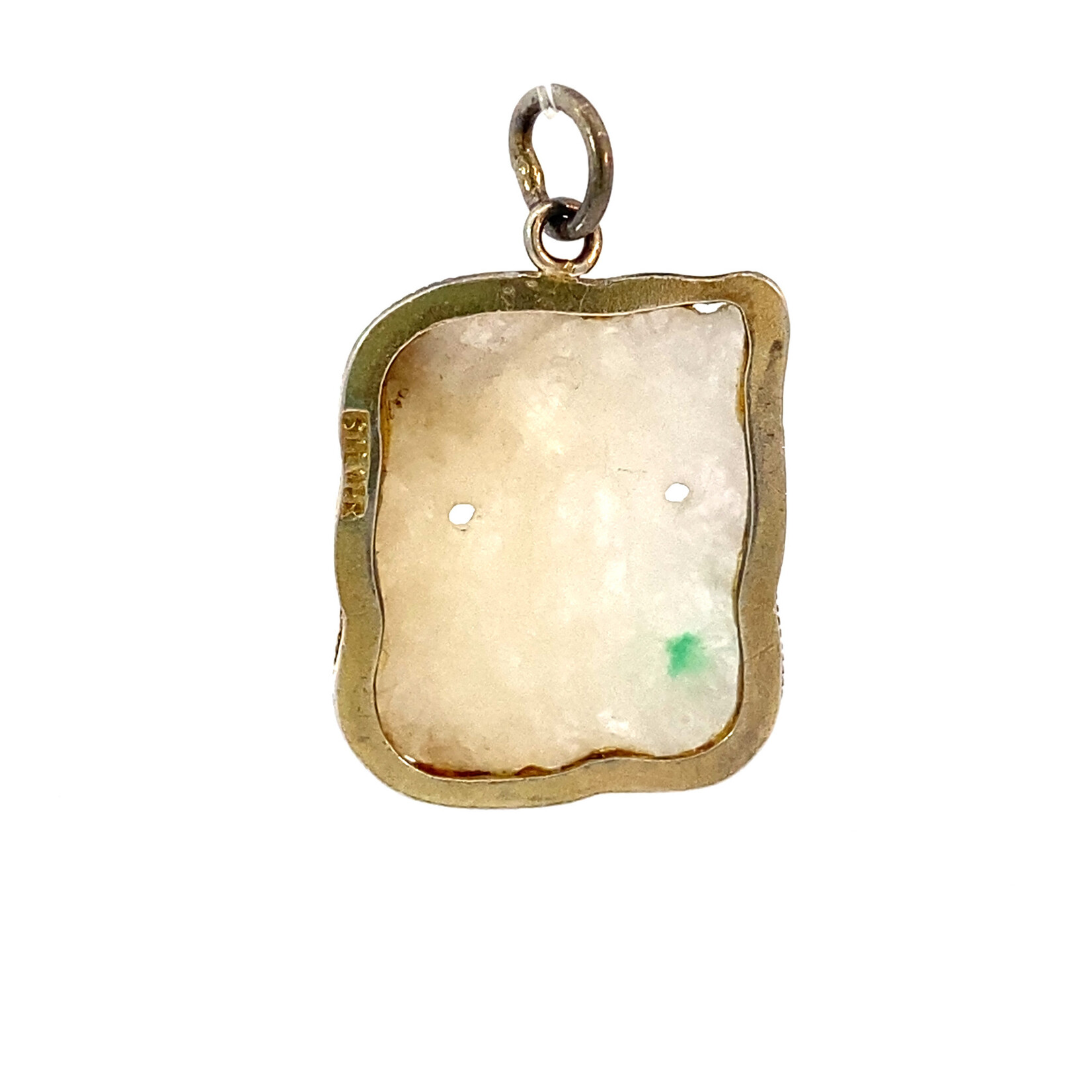 Sterling Silver White Carved Jade