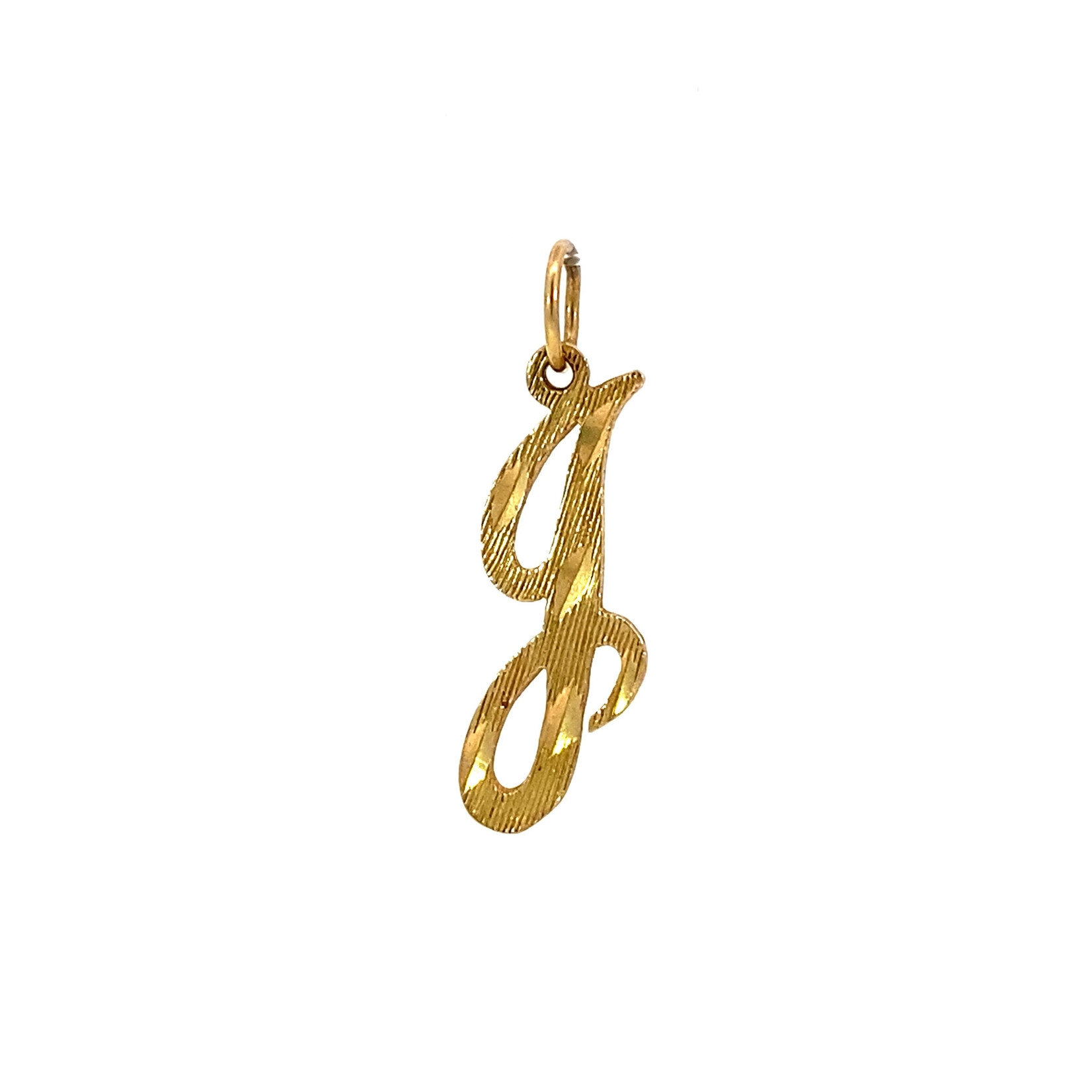 14K Yellow Gold J Inital Pendant