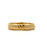 18K Yellow Gold 5mm Grooved Men's Band size 12