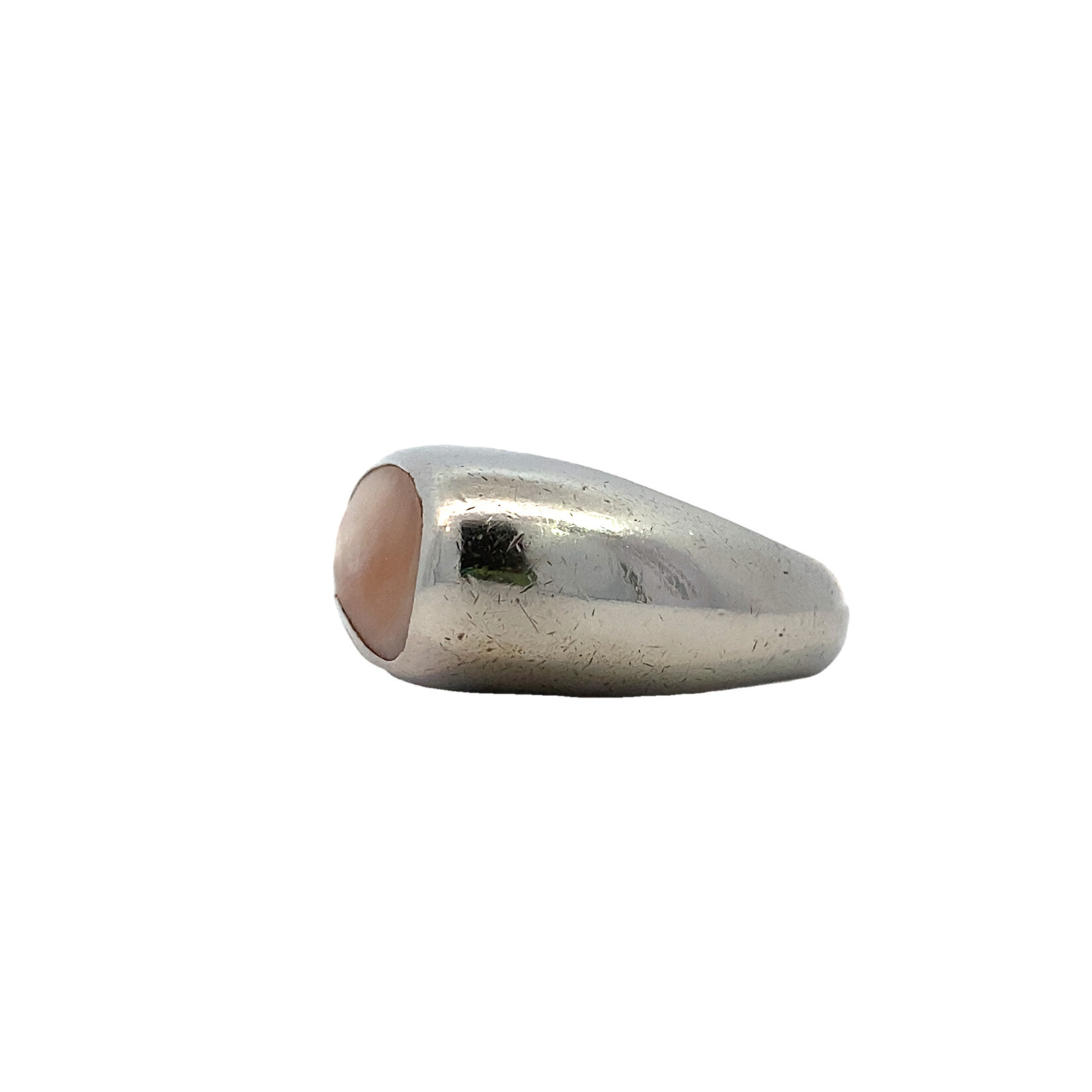 Sterling Silver Mother of Pearl Saddle ring sz8