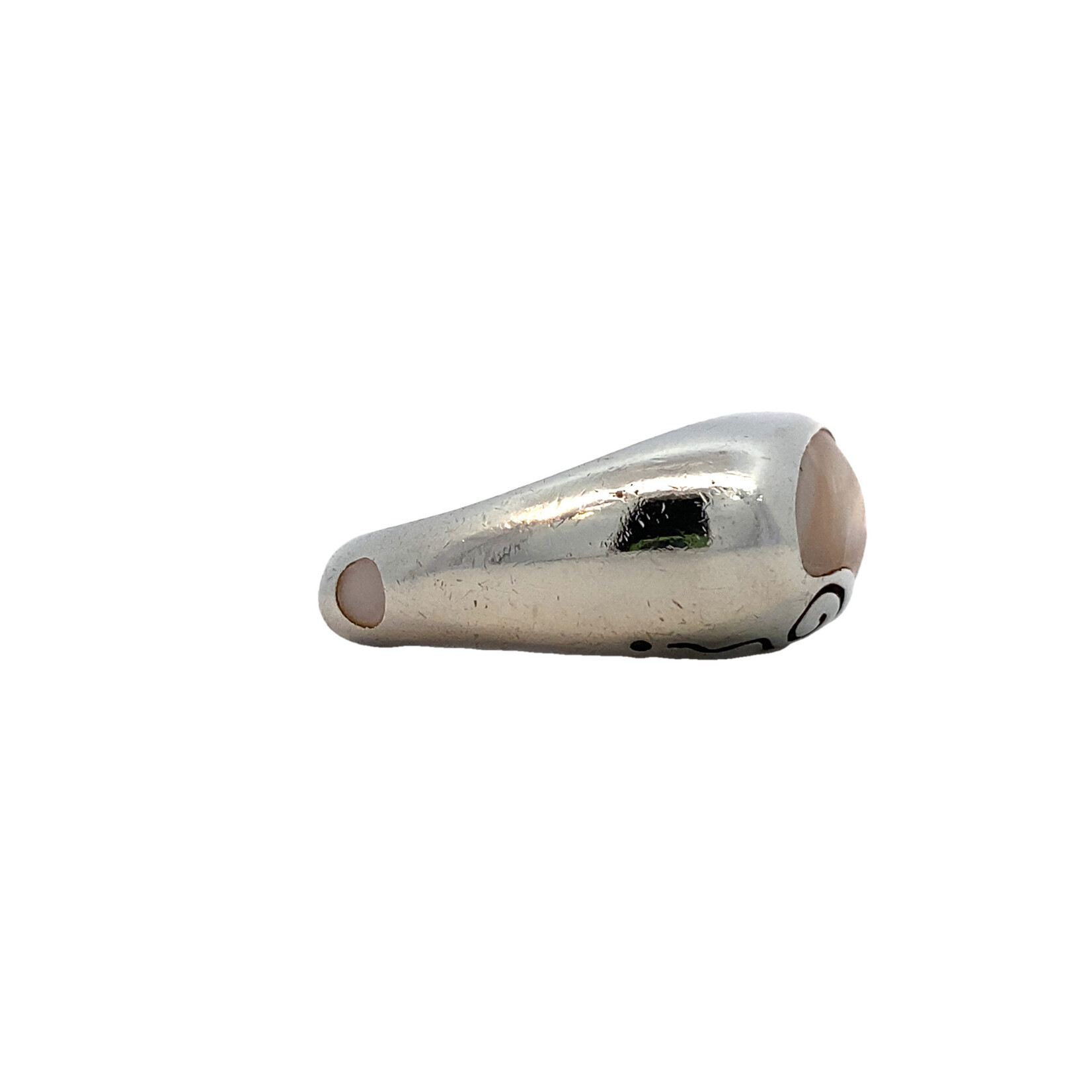 Sterling Silver Mother of Pearl Saddle ring sz8