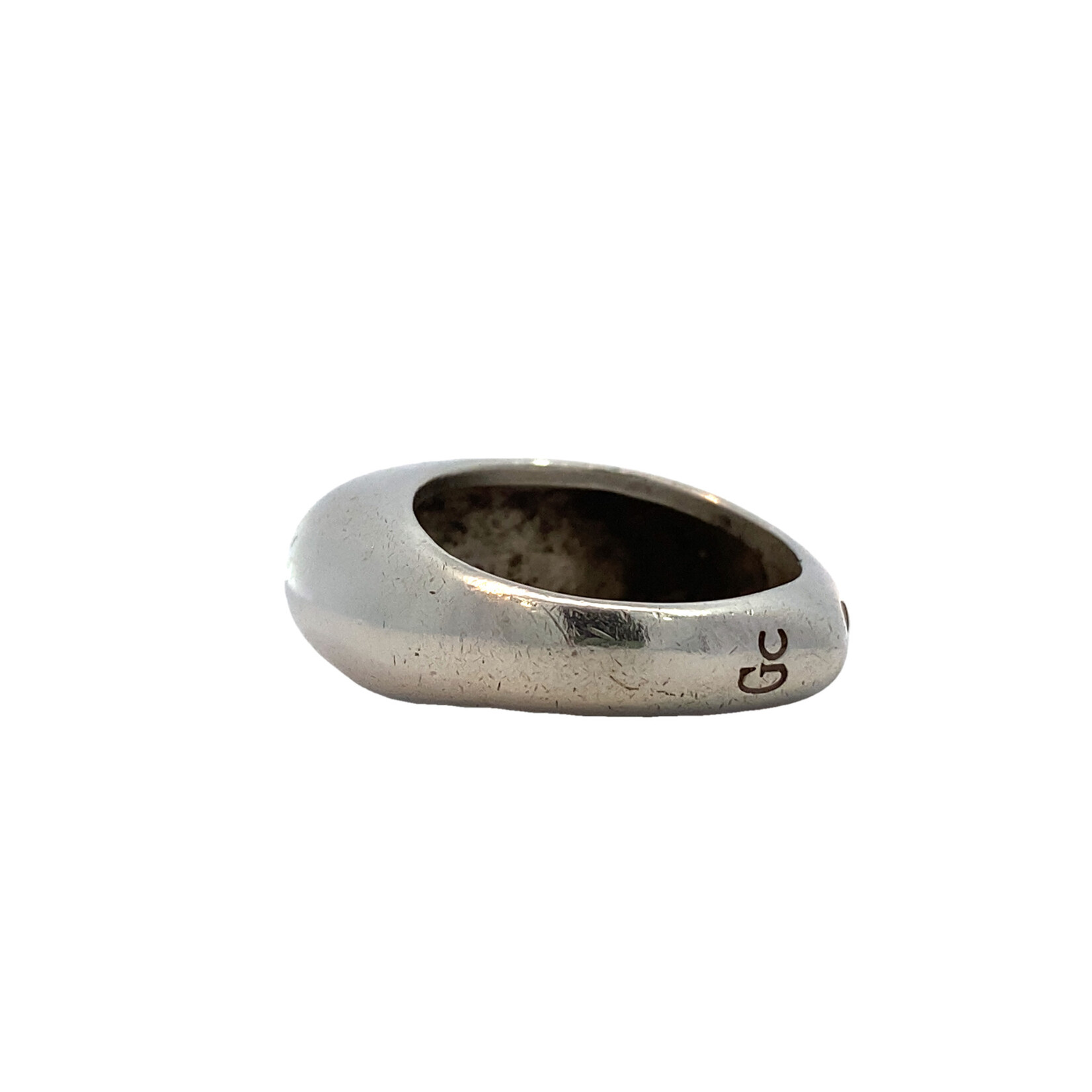 Sterling Silver Mother of Pearl Saddle ring sz8