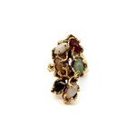 14K Yellow Gold Multi-Color Jade Ring size 5.5