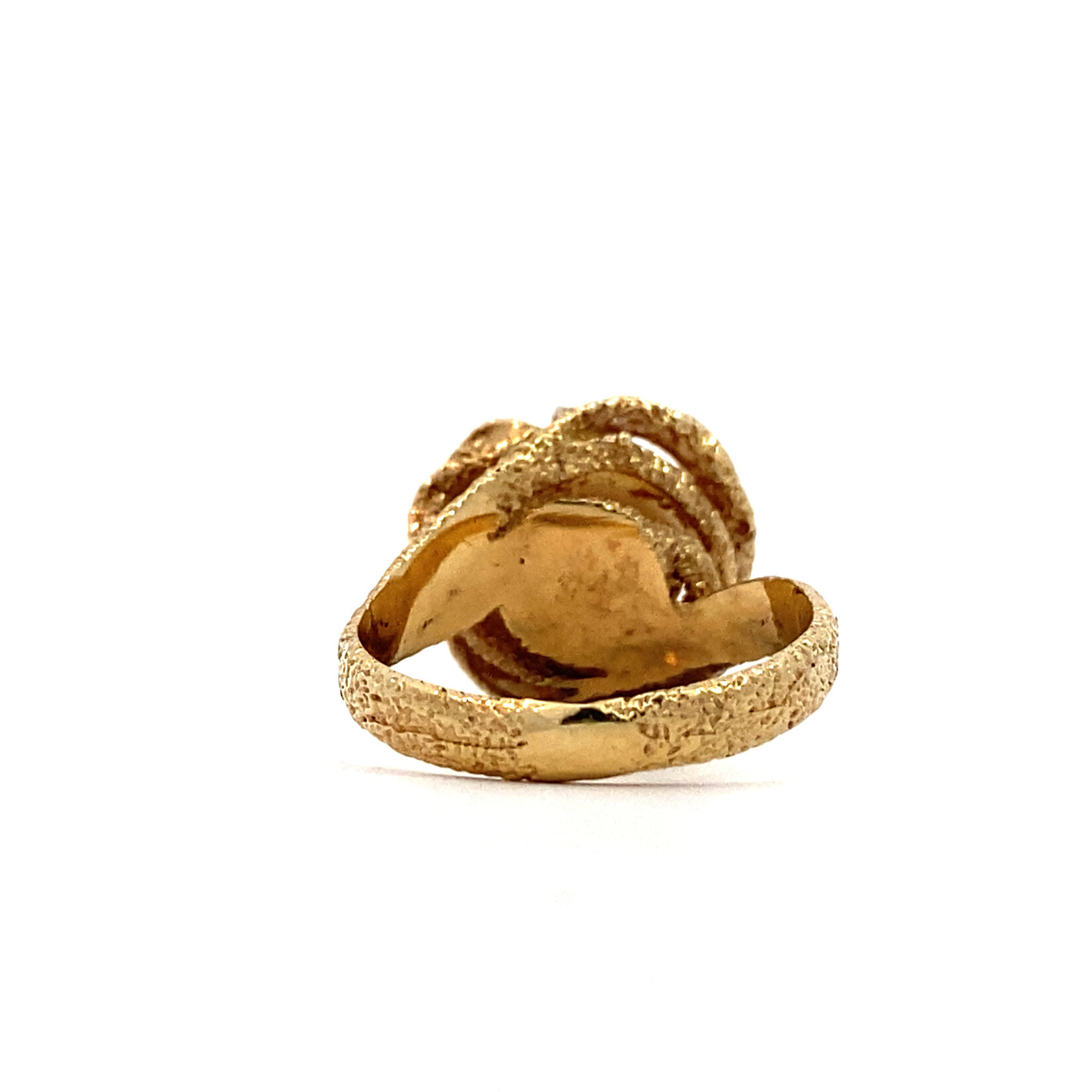 14K Yellow Gold Pearl with White & Green Stones Ring size 5.75