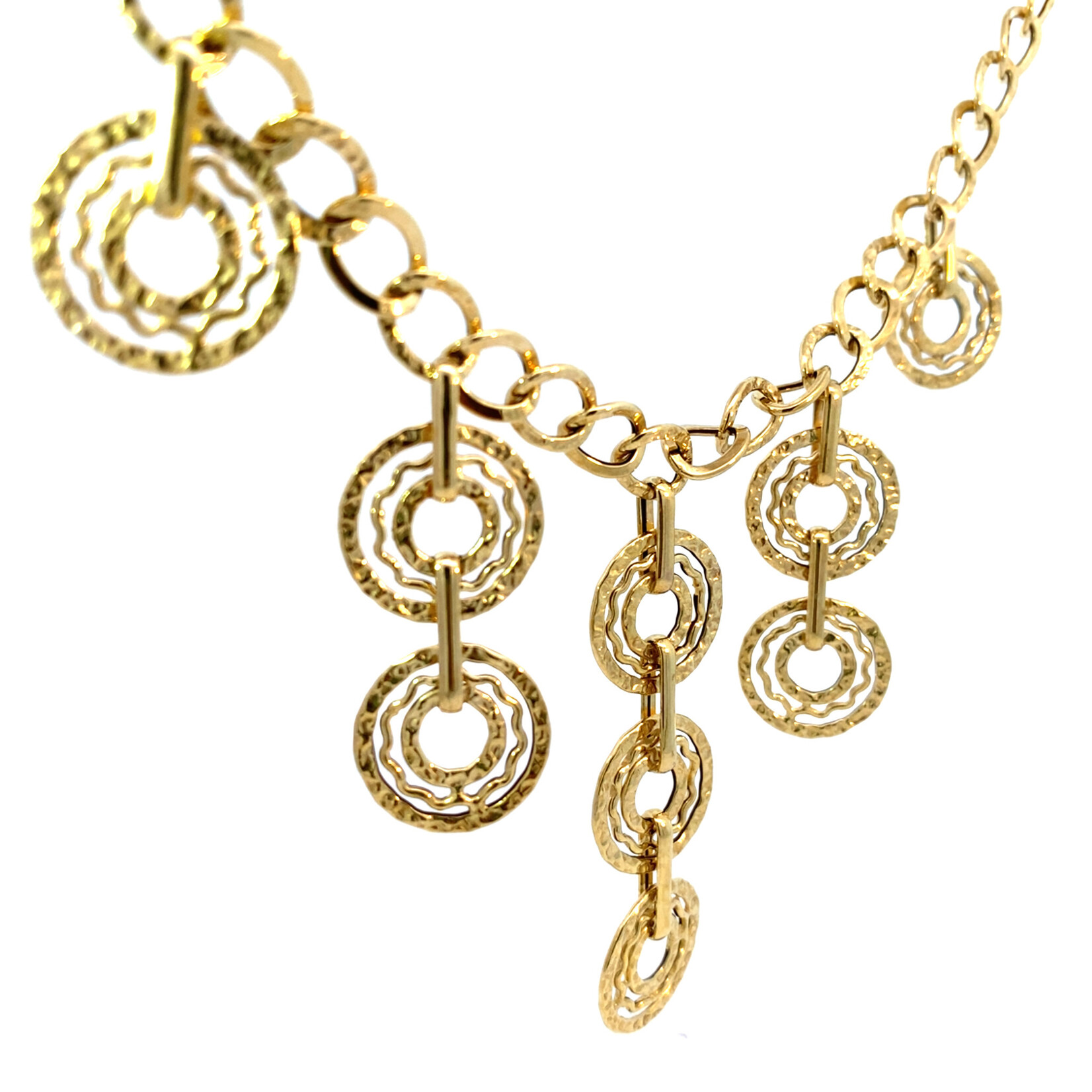 14K Yellow Gold 18" Hammered necklace