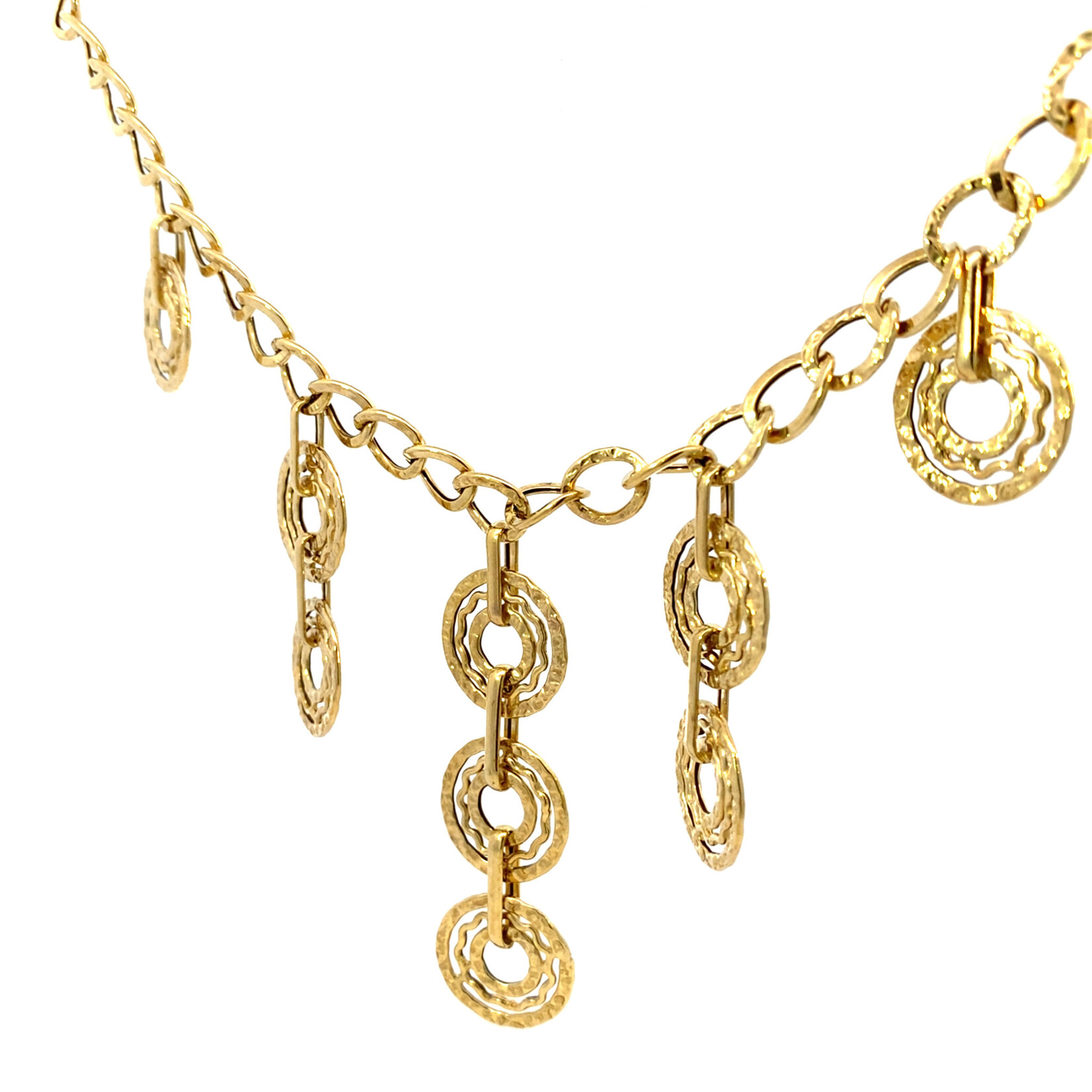 14K Yellow Gold 18" Hammered necklace