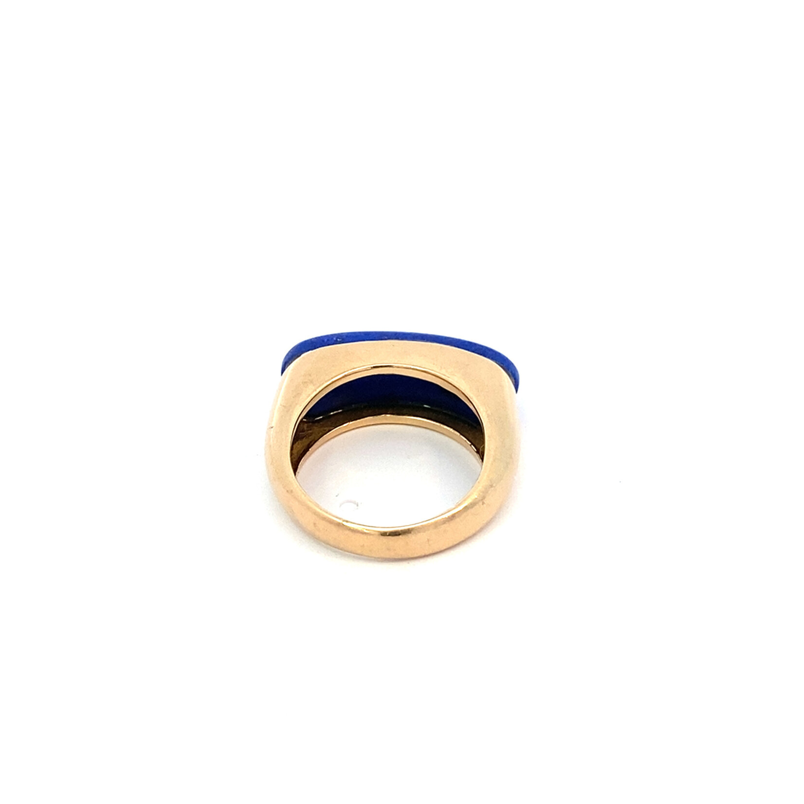 14K Yellow Gold Lapis Saddle Ring size 5.25