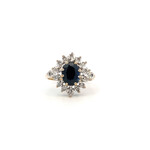 9K Yellow Gold Sapphire & Moissanite Ring size z5.5
