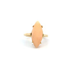 14K Yellow Gold Marquise Coral Ring size 5.75