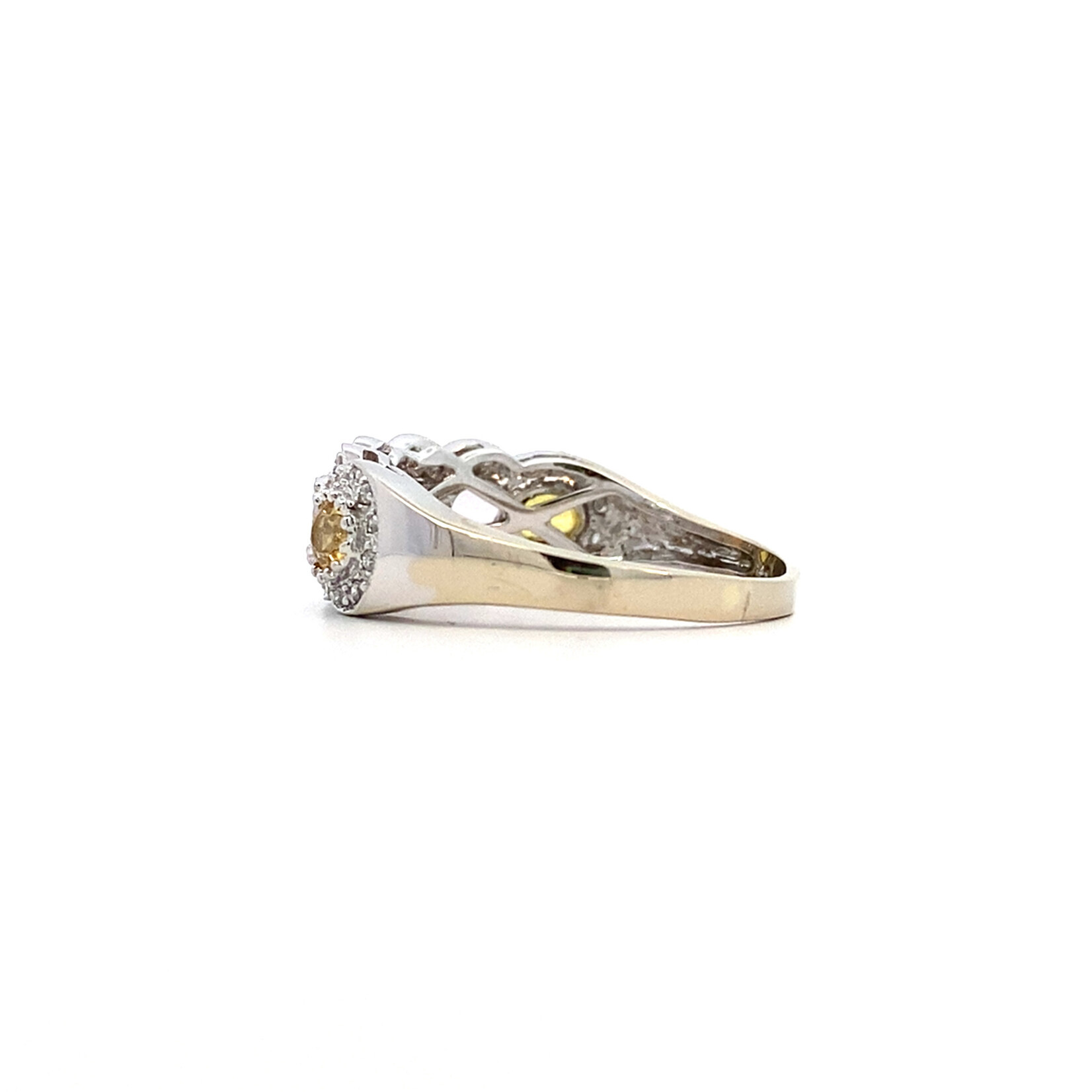 14K White Gold Multi-Color Sapphire Ring size 8.75