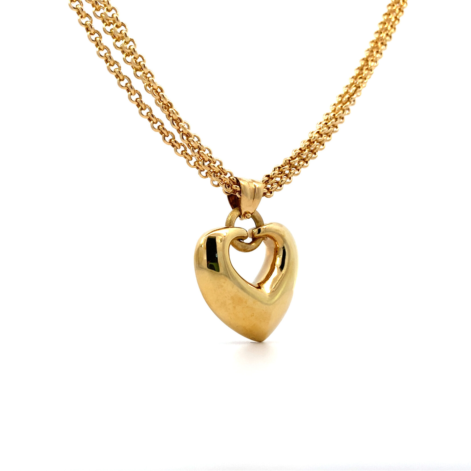 18K Yellow Gold 16" Heart necklace