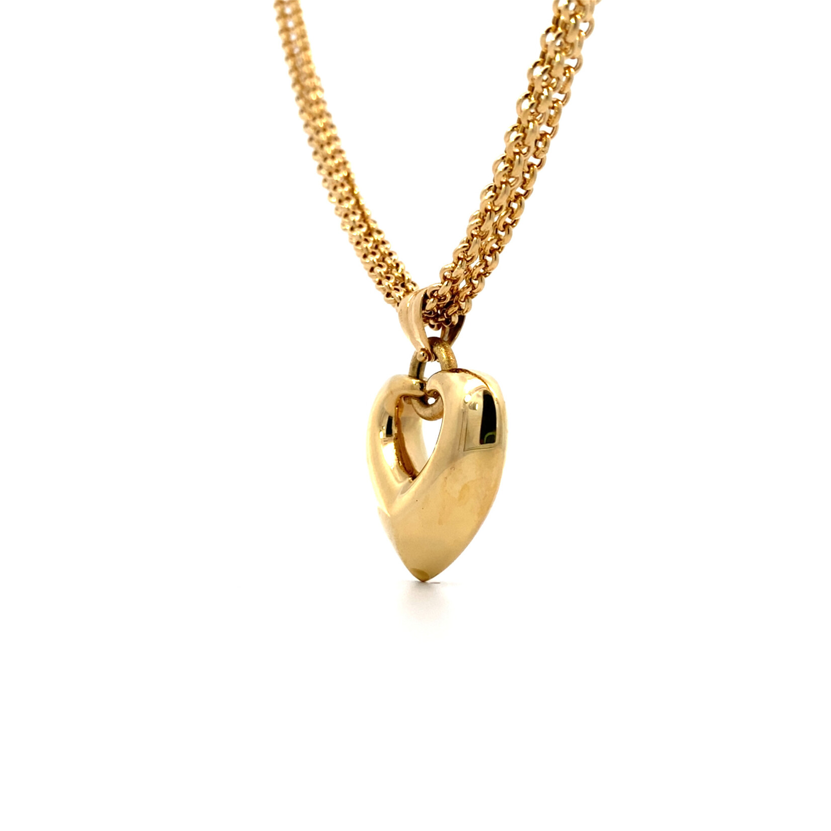 18K Yellow Gold 16" Heart necklace