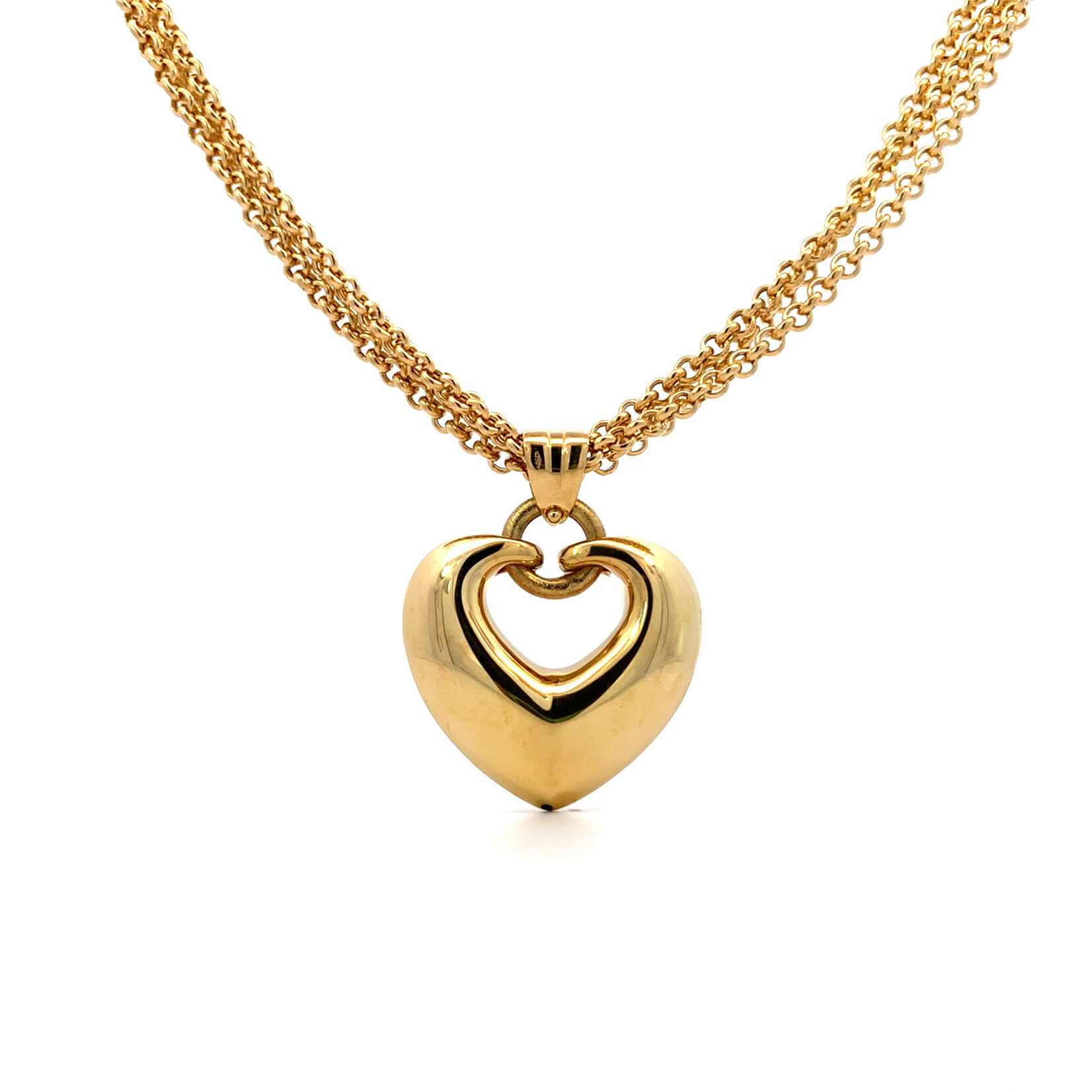 18K Yellow Gold 16" Heart necklace