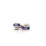 14K White Gold Pink & Blue Sapphire Ring size 6.75