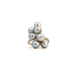10K White Gold Grey Pearl Ring size 5.75
