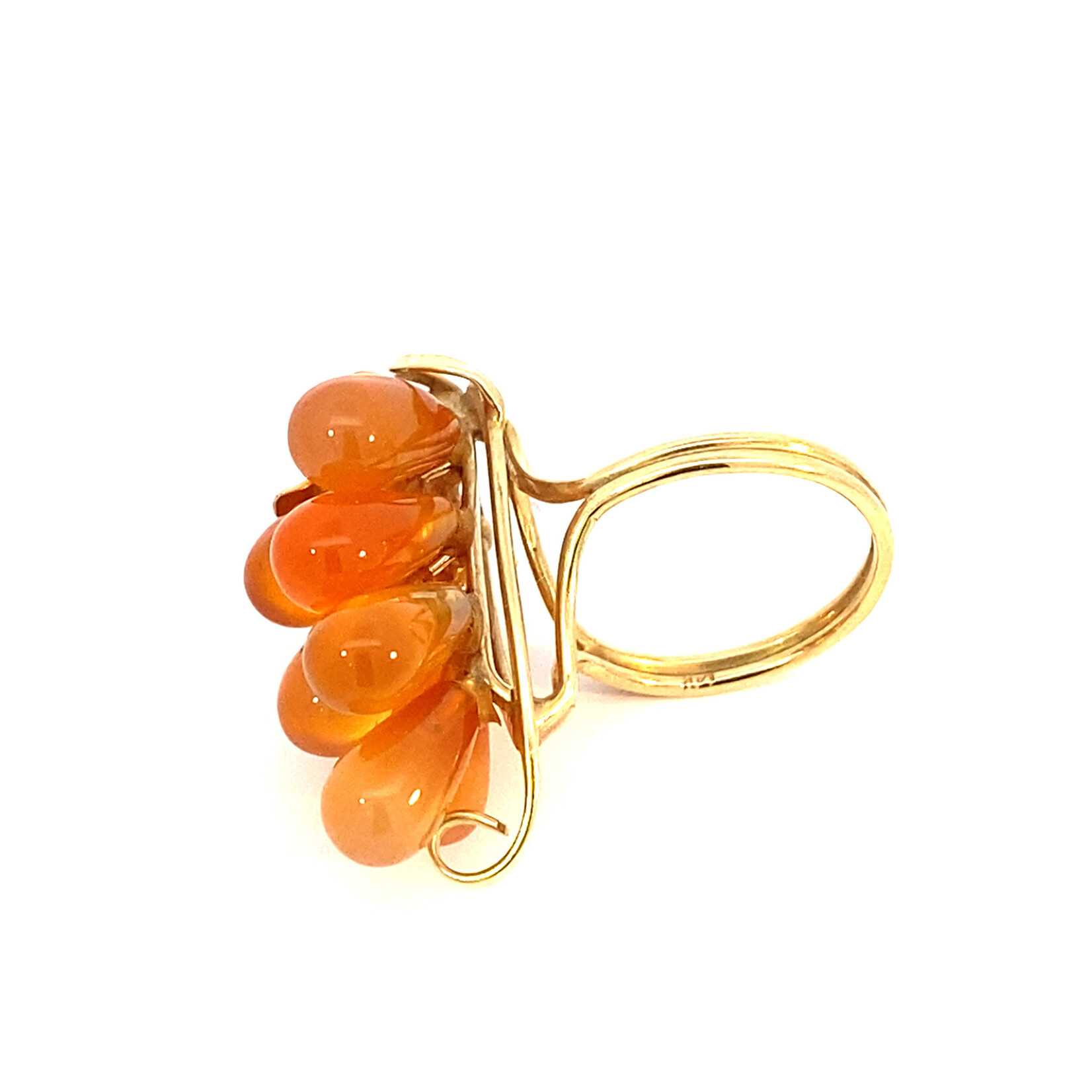 14K Yellow Gold MINGS Carnelian Grape Ring size 5