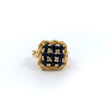 14K Yellow Gold Sapphire & Diamond Ring D+/-.06tw S+/-1cttw size 6