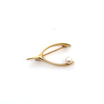 14K Yellow Gold Wishbone Pin