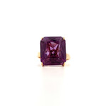 14K Yellow Gold Lab Grown Alexandrite Ring size 6