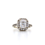 14K White Gold Created Gemstone Ring sz7