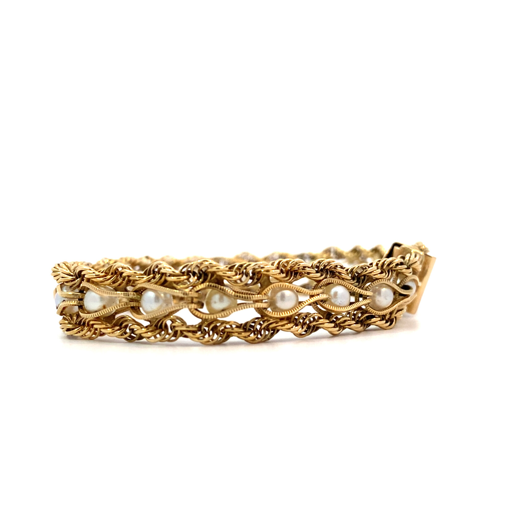 14K Yellow Gold 7" Akoya Pearl Rope Bracelet