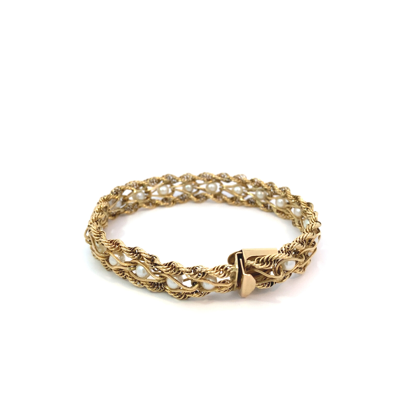 14K Yellow Gold 7" Akoya Pearl Rope Bracelet