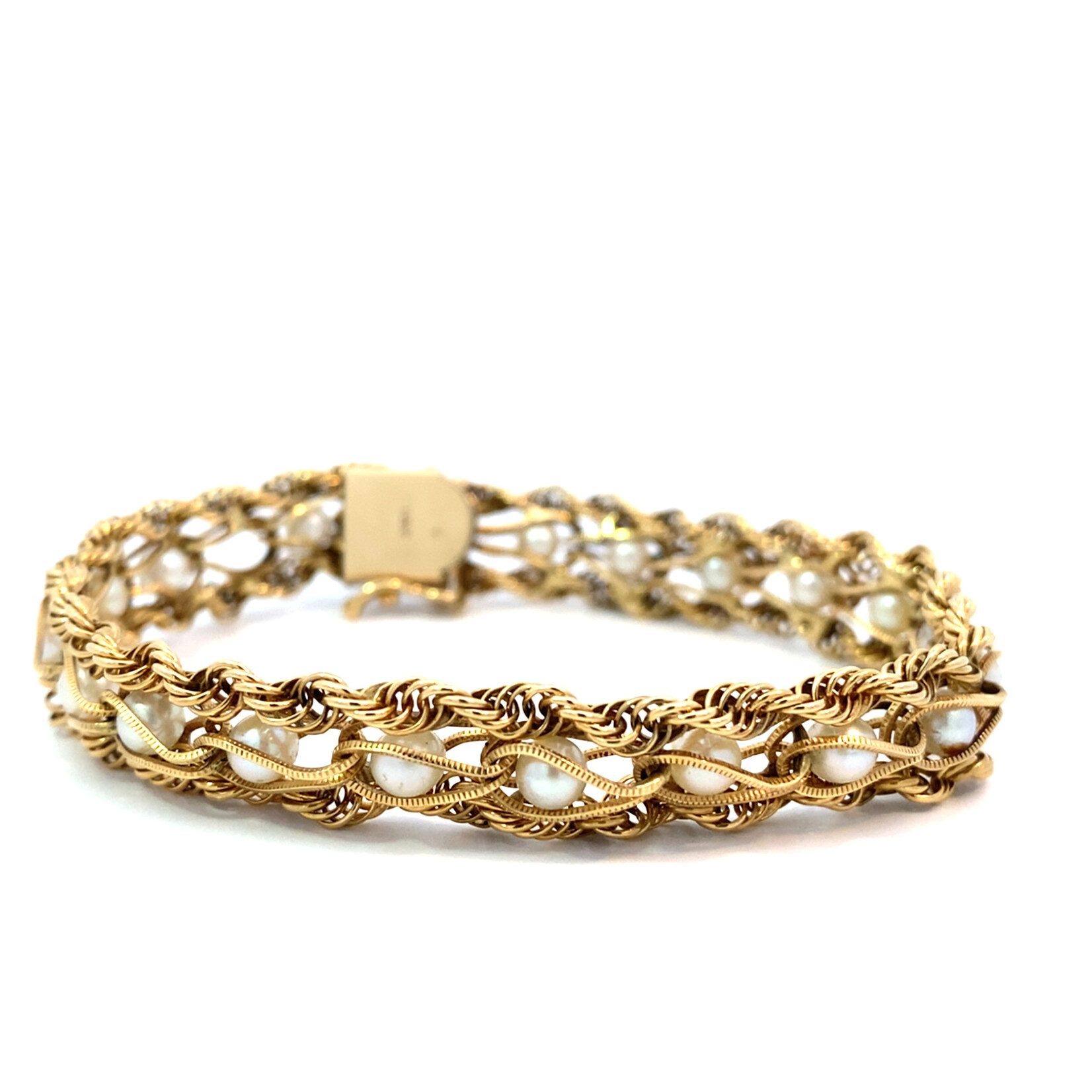 14K Yellow Gold 7" Akoya Pearl Rope Bracelet