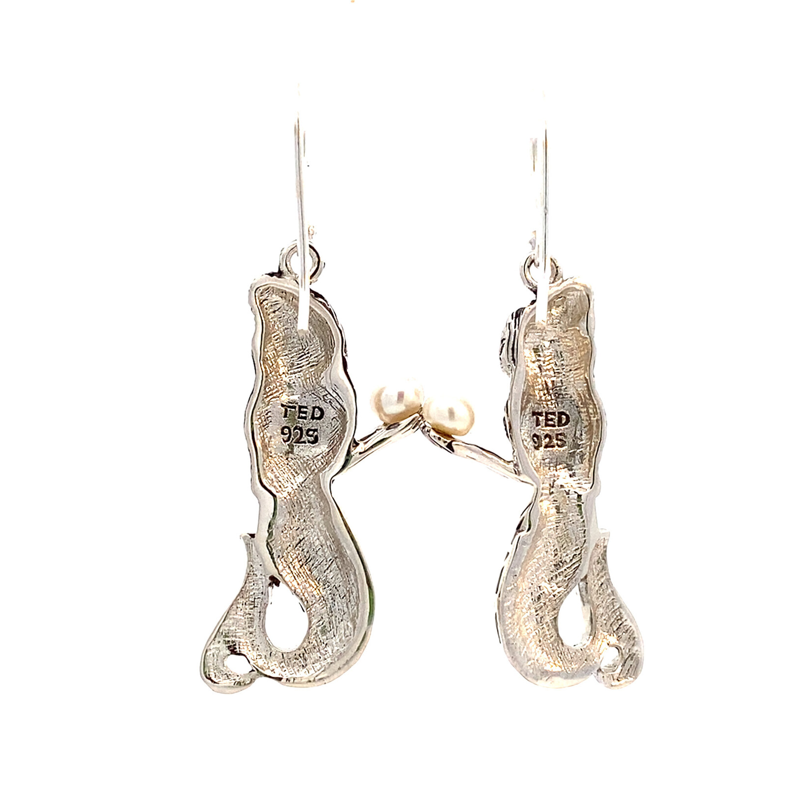 Sterling Silver Mermaid with Button Pearl Dangles