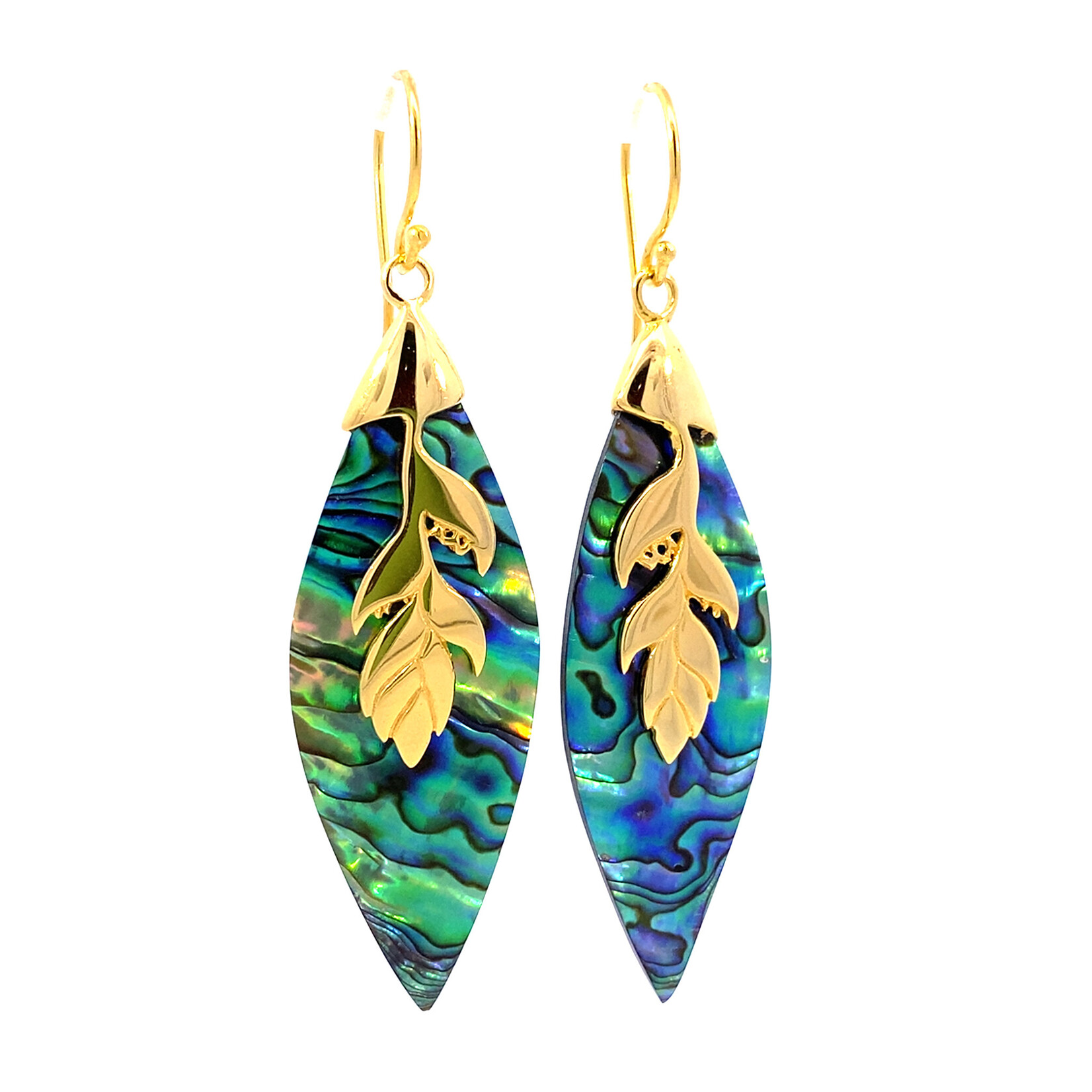 18K Gold Vermeil Heleconia Paua Dangles