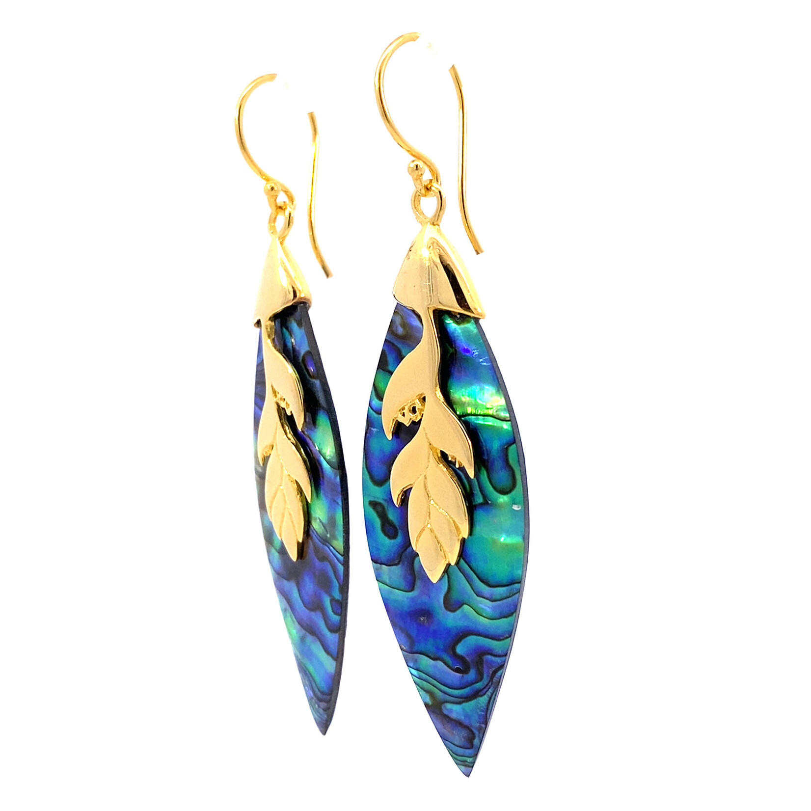 18K Gold Vermeil Heleconia Paua Dangles